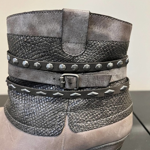 Remonte Womens Leather Gray Cheyenne Western Bootie Ankle Boot Size 10 - Picture 4 of 9